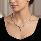 Sparkles Elegant V-Shape Diamond Necklace