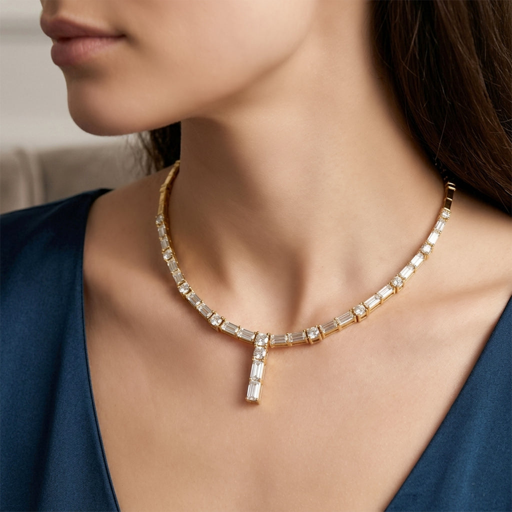 Sparkles Bagutte Diamond Necklace