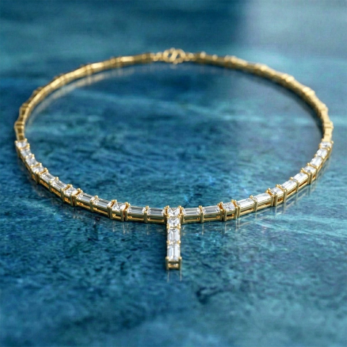 Sparkles Bagutte Diamond Necklace