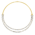 Sparkles Elegant Multi-Row Baguette Diamond Necklace
