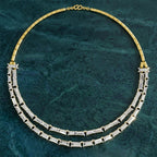 Sparkles Elegant Multi-Row Baguette Diamond Necklace