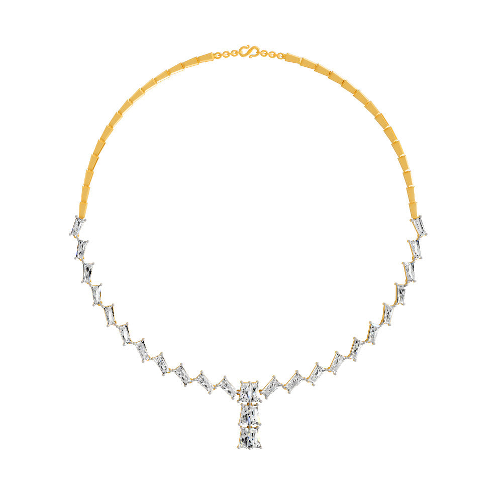 Sparkles Line Drop Diamond Necklace