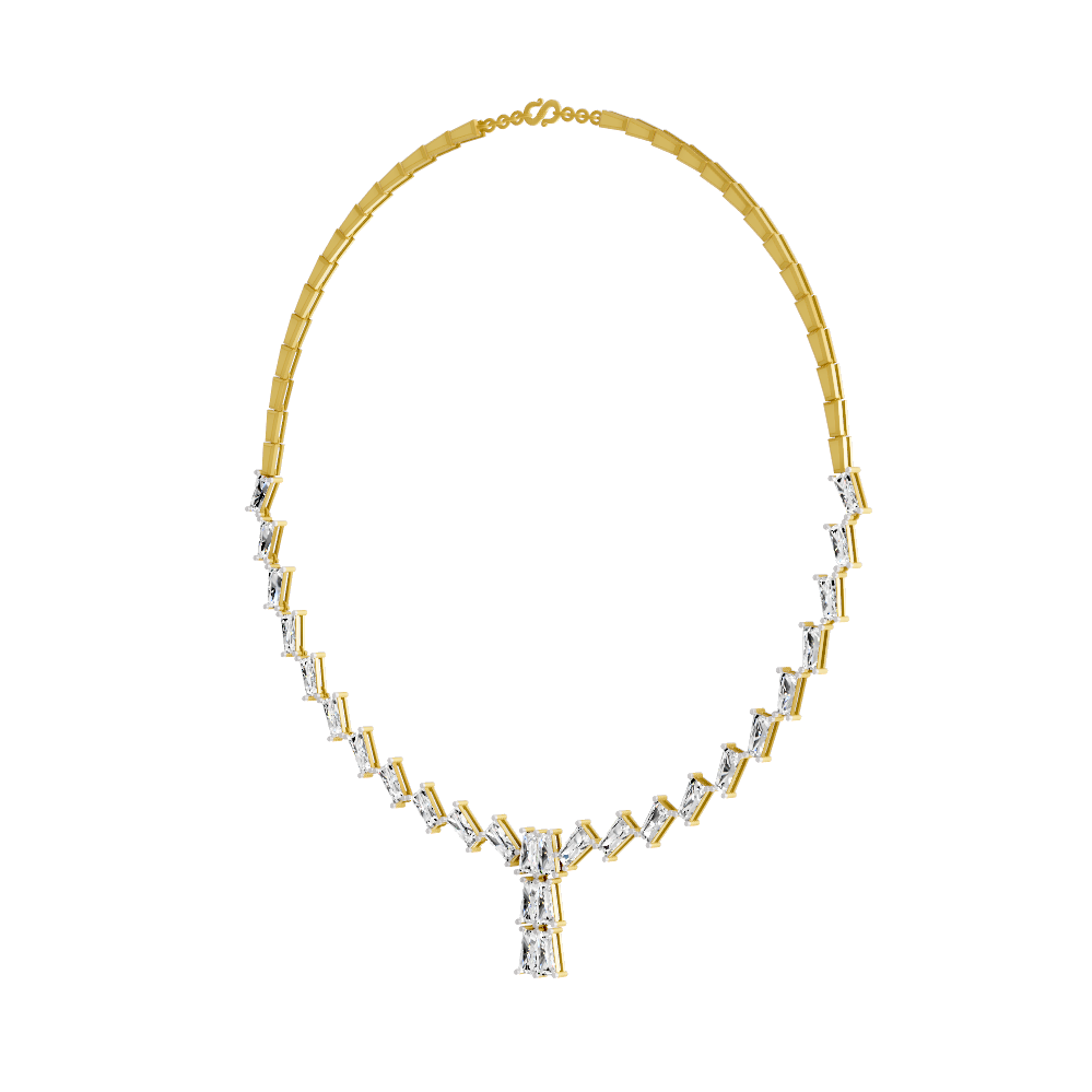 Sparkles Line Drop Diamond Necklace