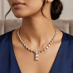 Sparkles Line Drop Diamond Necklace