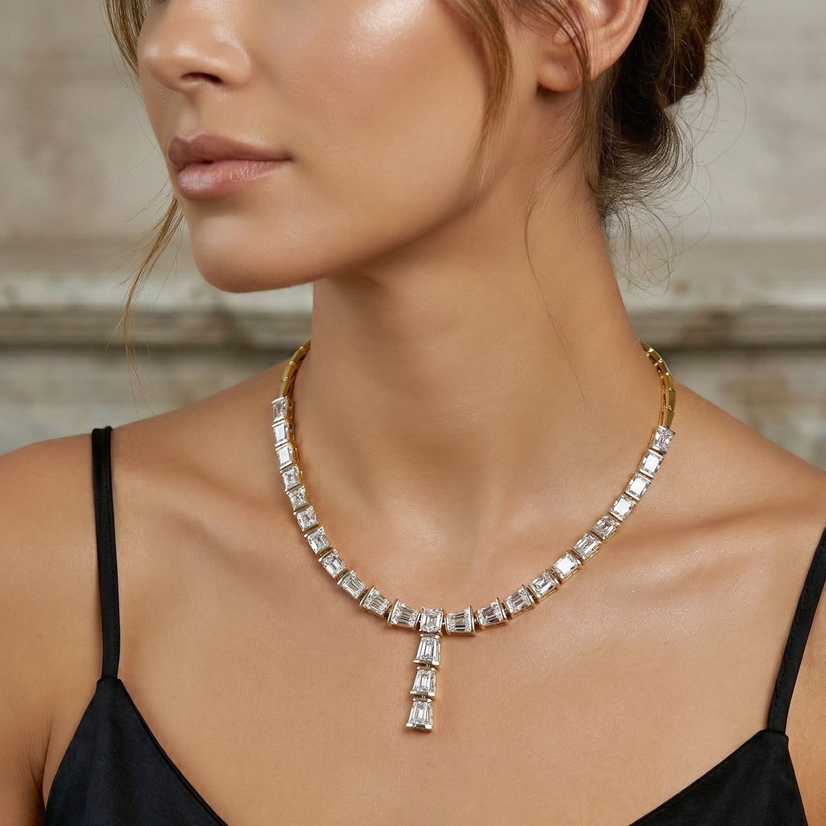 Sparkles Elegance Y Drop Dimaond Necklace