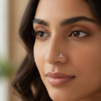 0.08 Carat Lab Grown Diamond The Trinity Stud Nosepin | 14K Rose Gold (Wire)