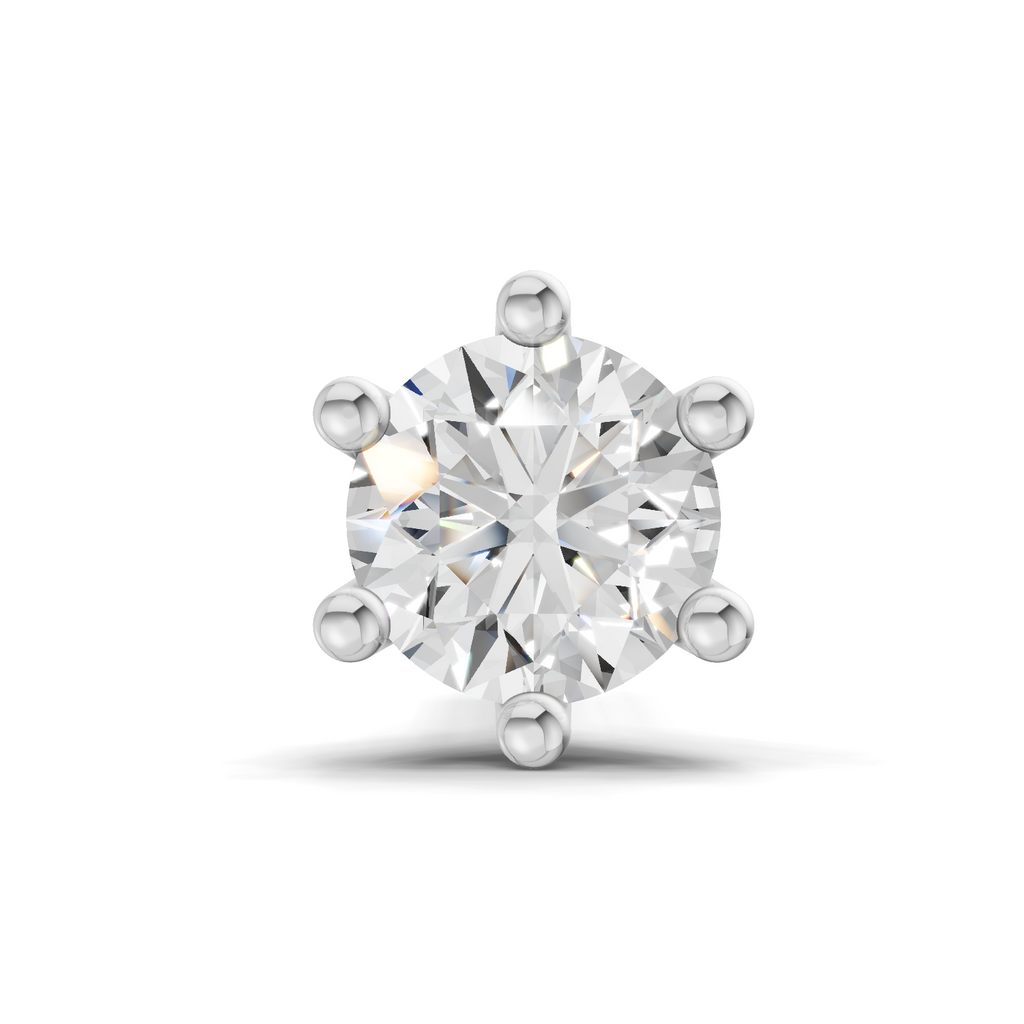 0.05 Carat Lab Grown Diamond Solitaire Flat-Back Labret Nosepin | 14K Rose Gold (Screw)