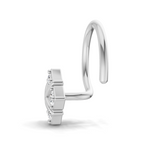 0.09 Carat Lab Grown Diamond Royal Four Nosepin | 14K White Gold (Wire)