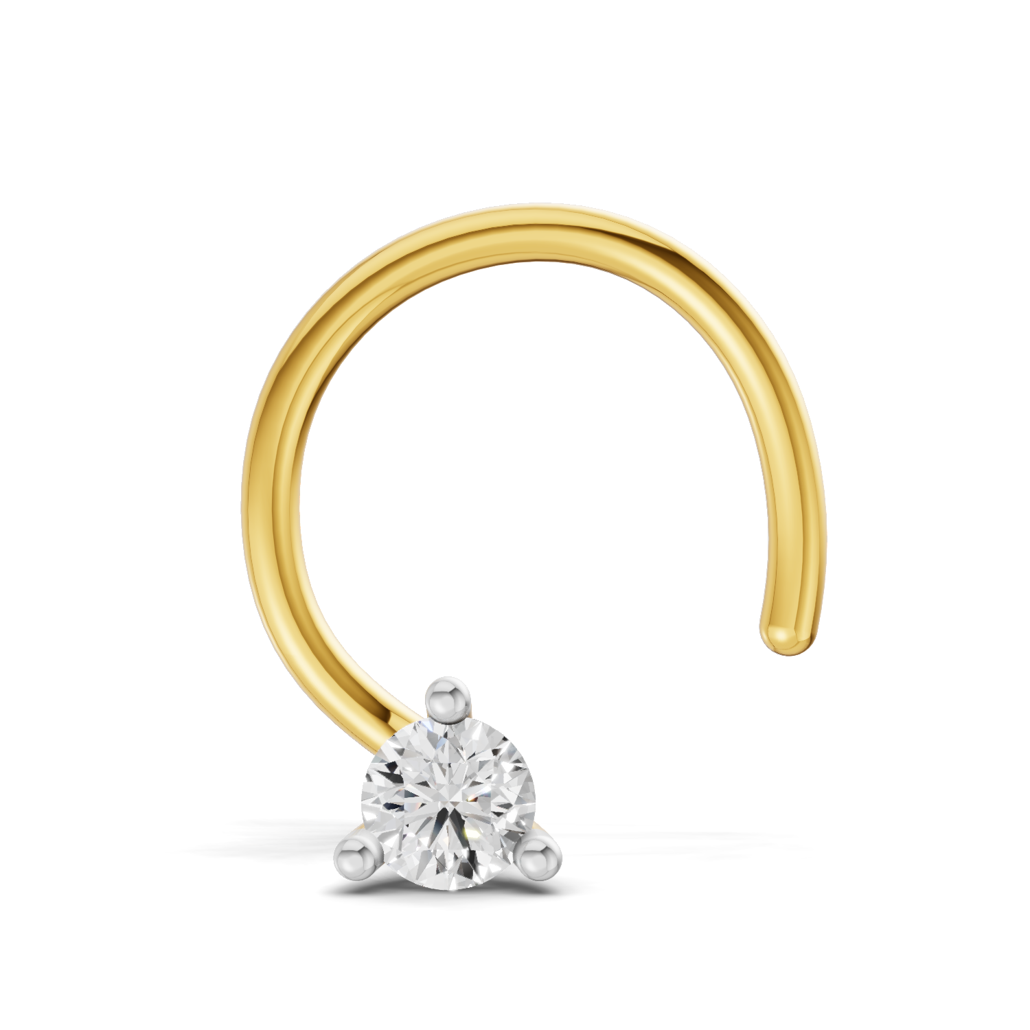 0.2 Carat Round Shape Diamond Nose Pin | 14K Yellow Gold