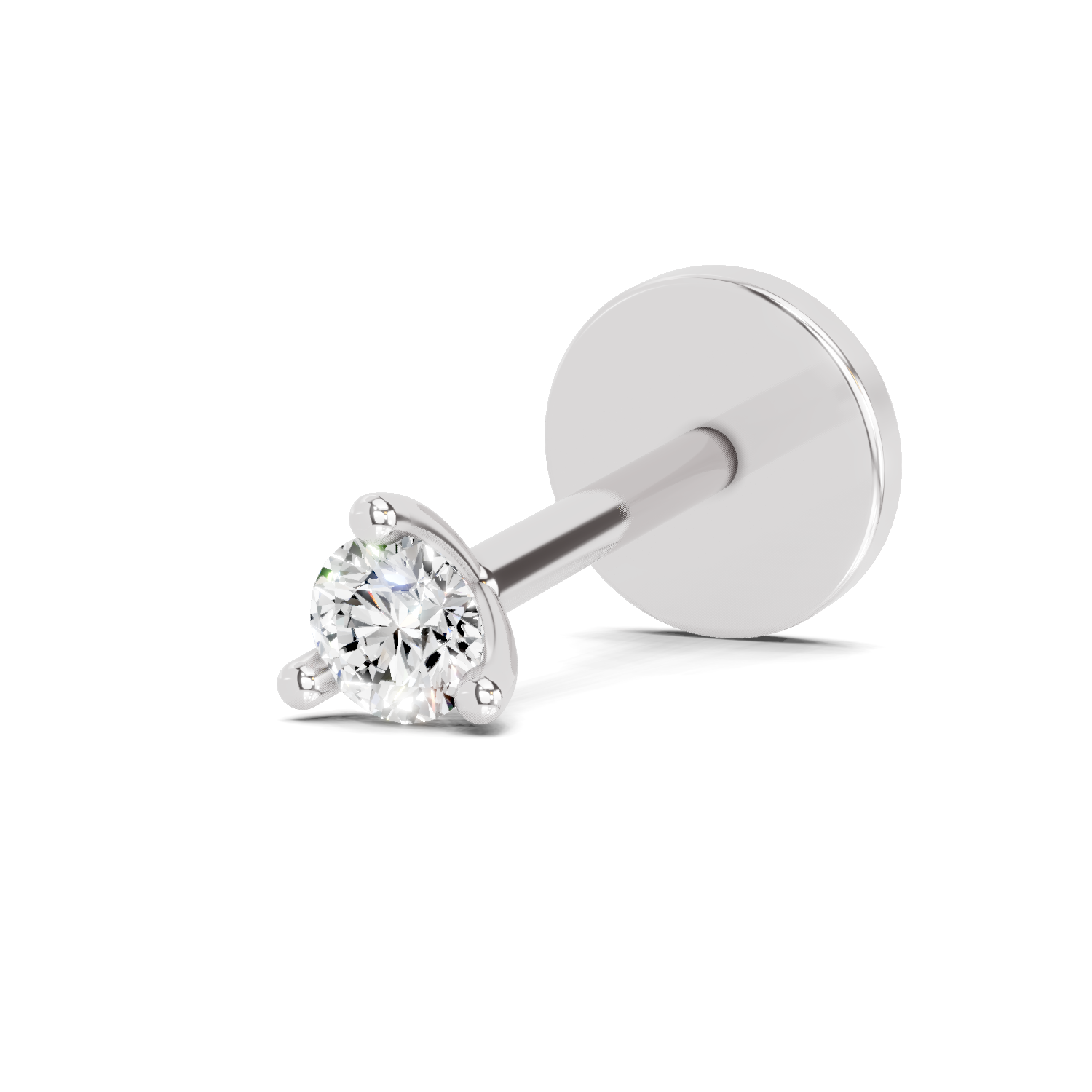 0.25 Carat Round Shape Diamond Nose Pin | 14K White Gold-Screw