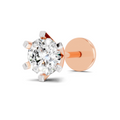 0.35 Carat Round Shape Nose Pin | 14K Rose Gold-Screw