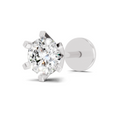 0.35 Carat Round Shape Nose Pin | 14K White Gold-Screw