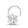 0.35 Carat Round Shape Nose Pin | 14K White Gold-Screw