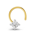 0.06 Carat Lab Grown Diamond 4-Prong Nose Stud Nosepin | 14K Yellow Gold (Wire)