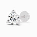 0.5 Carat Round Shape Solitaire Diamond Nose Pin | 14K White Gold-Screw