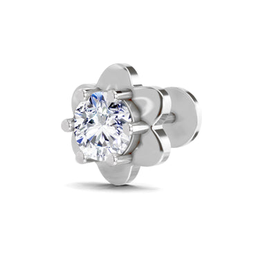 0.5 Carat Round Shape Solitaire Diamond Nose Pin | 14Kt White Gold-Screw