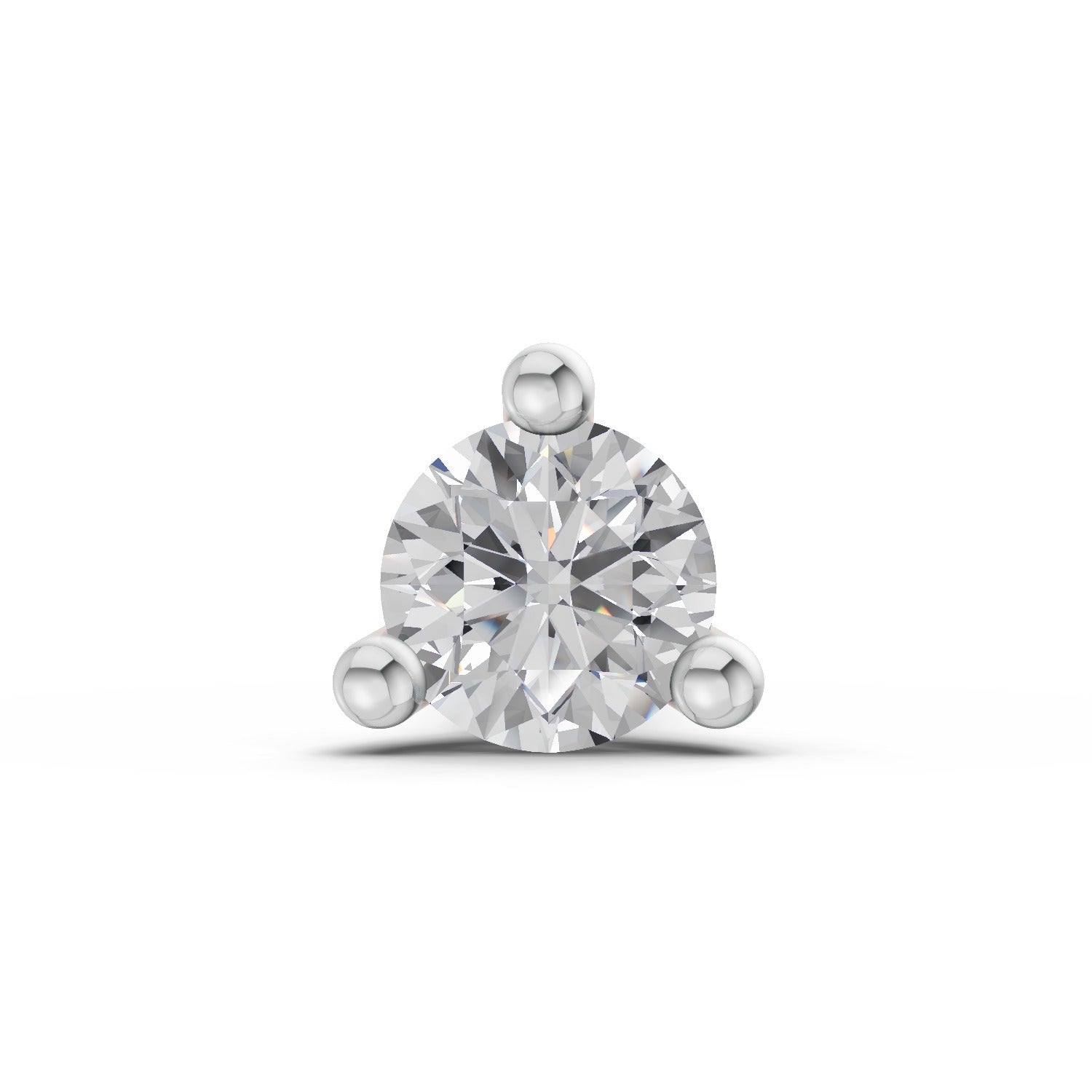 0.09 Ct Round Shape Soilitaire Diamond Nose Pin | 14K Yellow Gold