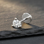 0.09 Ct Round Shape Soilitaire Diamond Nose Pin | 14K Yellow Gold