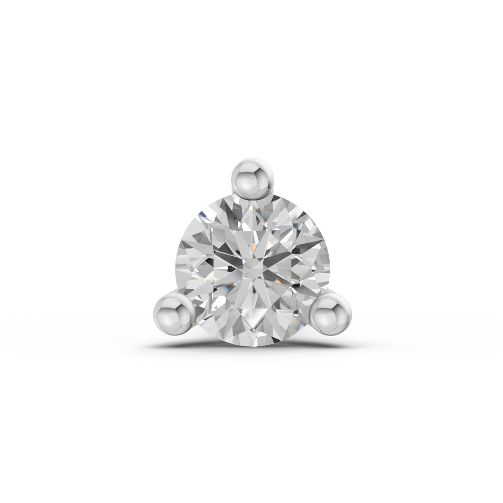 0.09 Ct Round Shape Soilitaire Diamond Nose Pin | 14K Yellow Gold