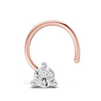 0.09 Ct Round Shape Soilitaire Diamond Nose Pin | 14K Yellow Gold