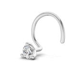 0.09 Ct Round Shape Soilitaire Diamond Nose Pin | 14K Yellow Gold