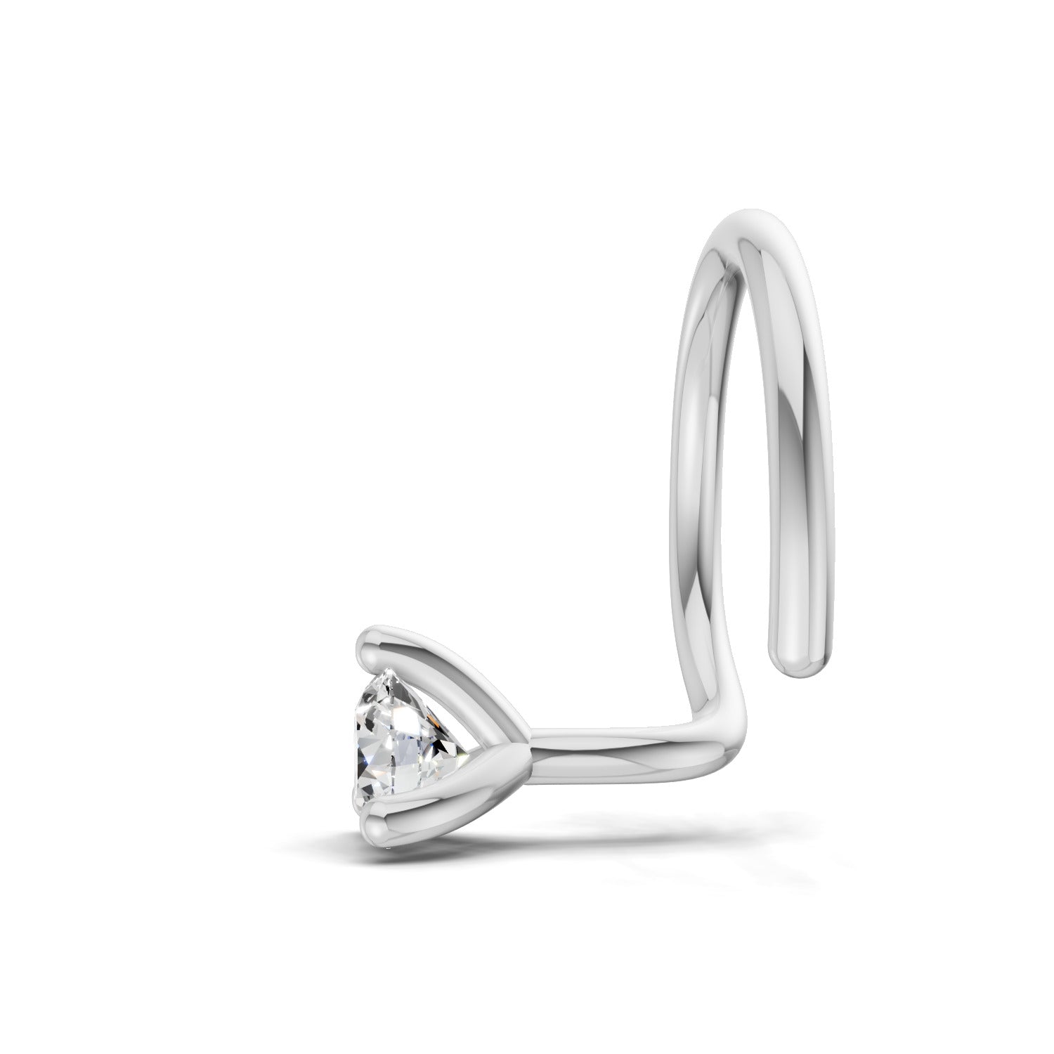 0.09 Ct Round Shape Soilitaire Diamond Nose Pin | 14K Yellow Gold