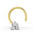 0.09 Ct Round Shape Soilitaire Diamond Nose Pin | 14K Yellow Gold