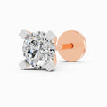 0.10 Carat Round Shape Solitaire Diamond Nose Pin | 14K Rose Gold-Screw