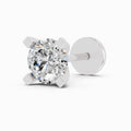 0.10 Carat Round Shape Solitaire Diamond Nose Pin | 14K White Gold-Screw