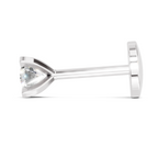 0.15 Carat Lab Grown Diamond classic crown Nosepin | 14K White Gold (Screw)