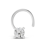 0.15 Carat Lab Grown Diamond classic crown Nosepin | 14K White Gold (Wire)