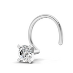 0.15 Carat Lab Grown Diamond classic crown Nosepin | 14K White Gold (Wire)