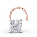 0.21 Ct Round Shape 4 Prong Solitaire Diamond Nose Pin | 14K Rose Gold