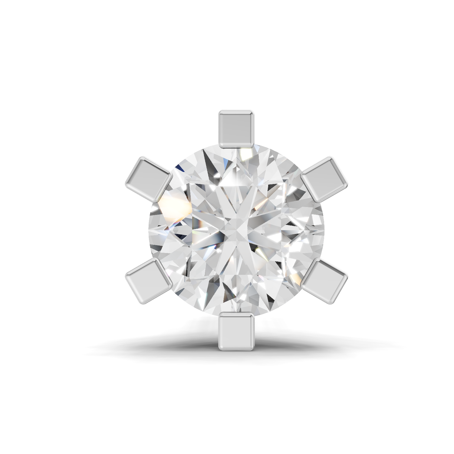 0.21 Carat Lab Grown Diamond classic 6-Prong Solitaire Nosepin | 14K Rose Gold (Screw)