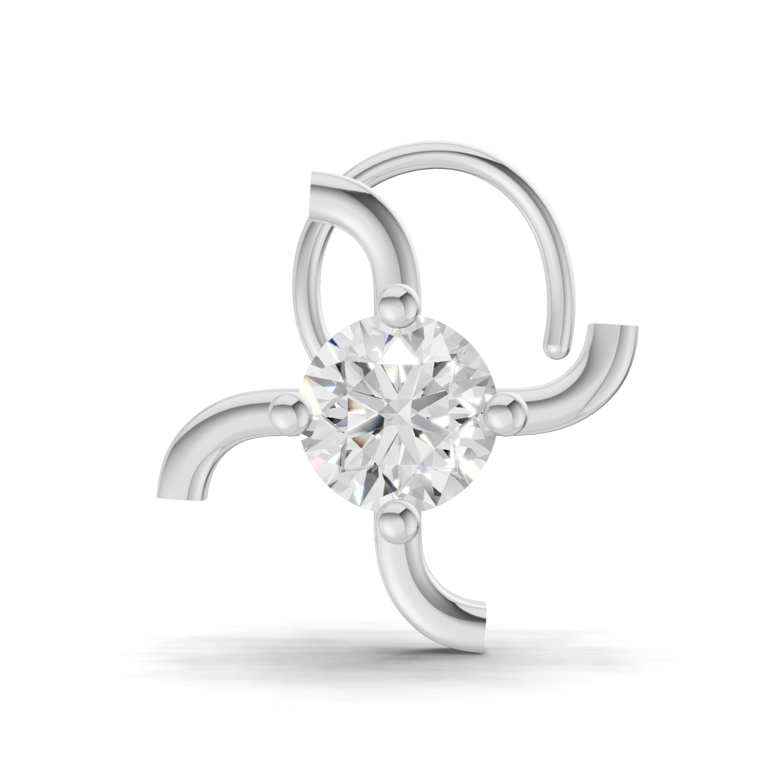 0.5 Carat Round Shape Diamond Nose Pin | 14K Yellow Gold