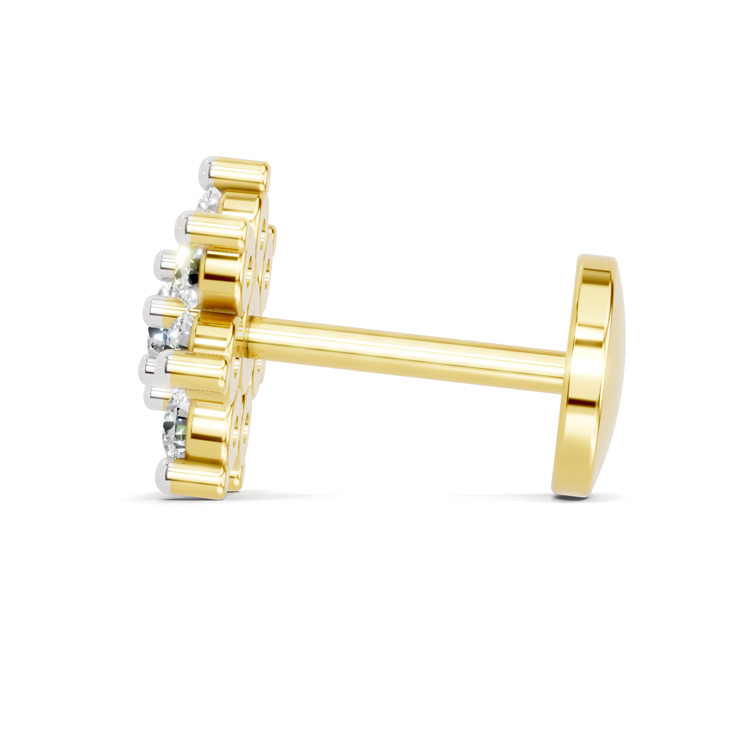 0.16 Carat Round Shape Celestial Diamond Nose Pin | 14K Yellow Gold-Screw
