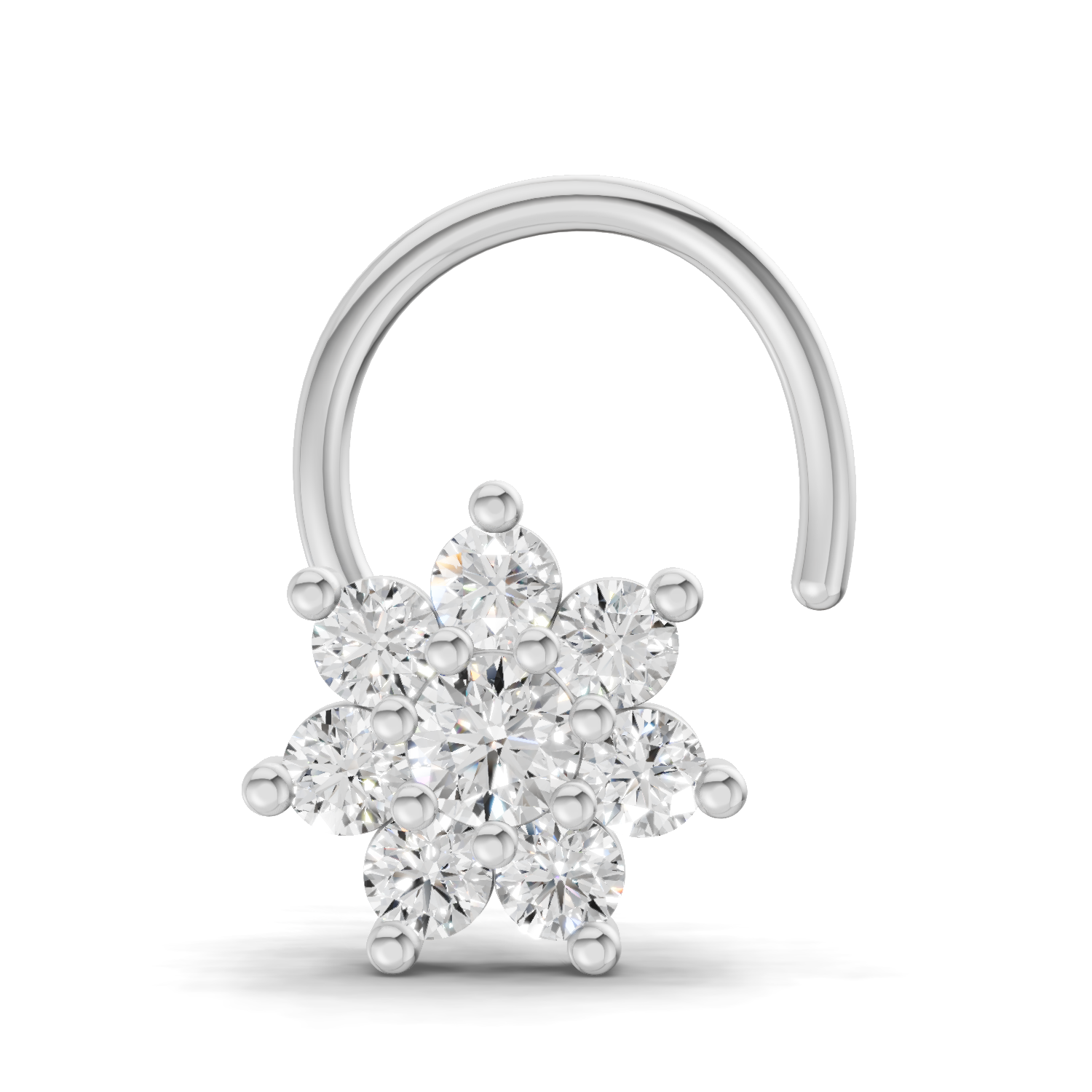 0.16 Carat Round Shape Celestial Diamond Nose Pin | 14K Yellow Gold