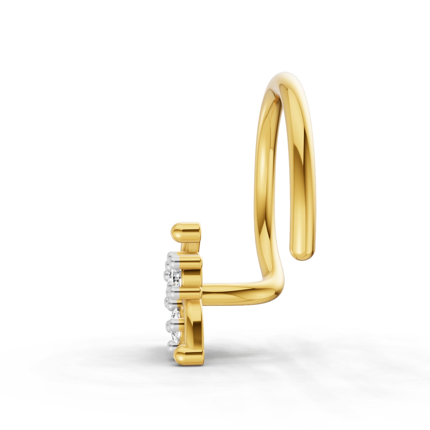 0.05 Carat  | 925 Sterling Silver Yellow Gold Plated Fashion Nosepin