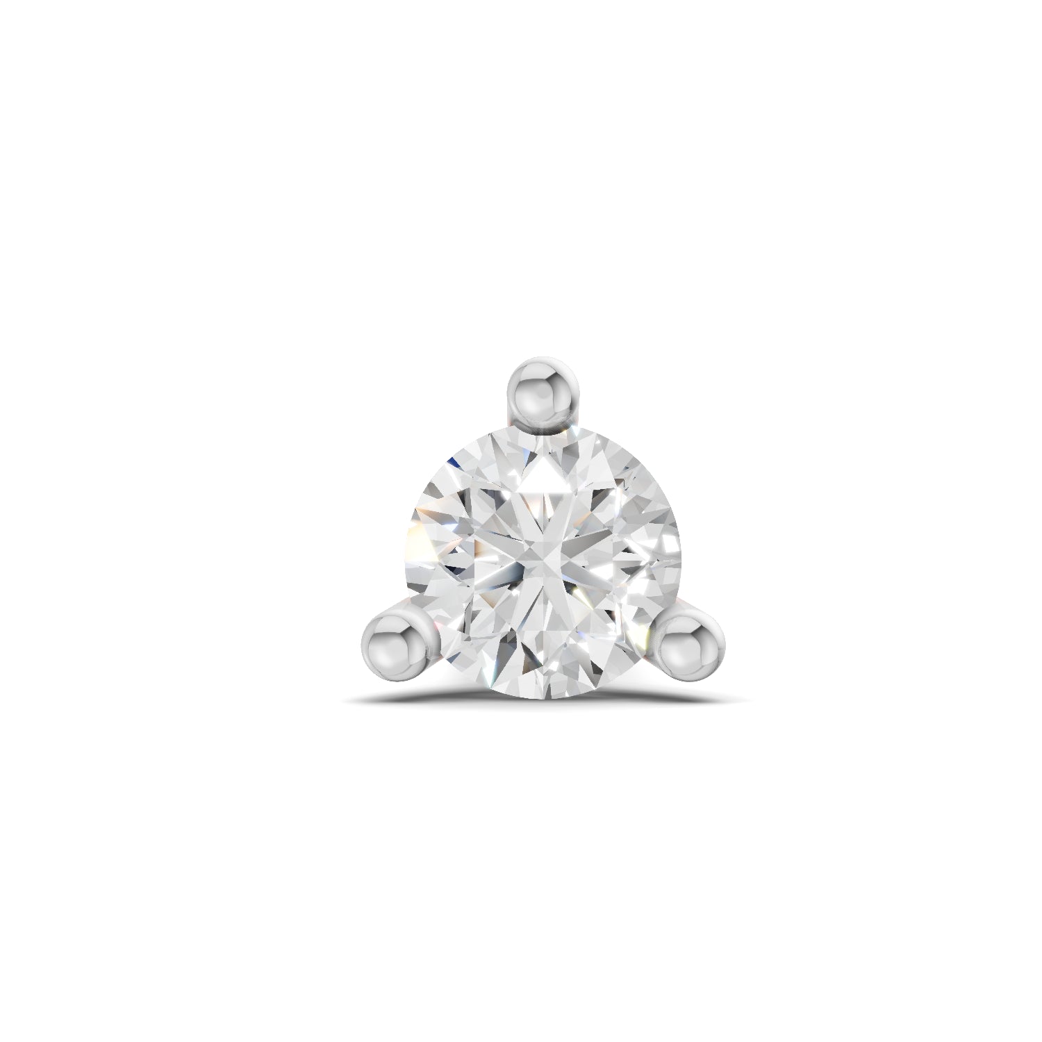0.01 Carat  | 925 Sterling Silver Yellow Gold Plated Solitaire Nosepin (Screw Back)