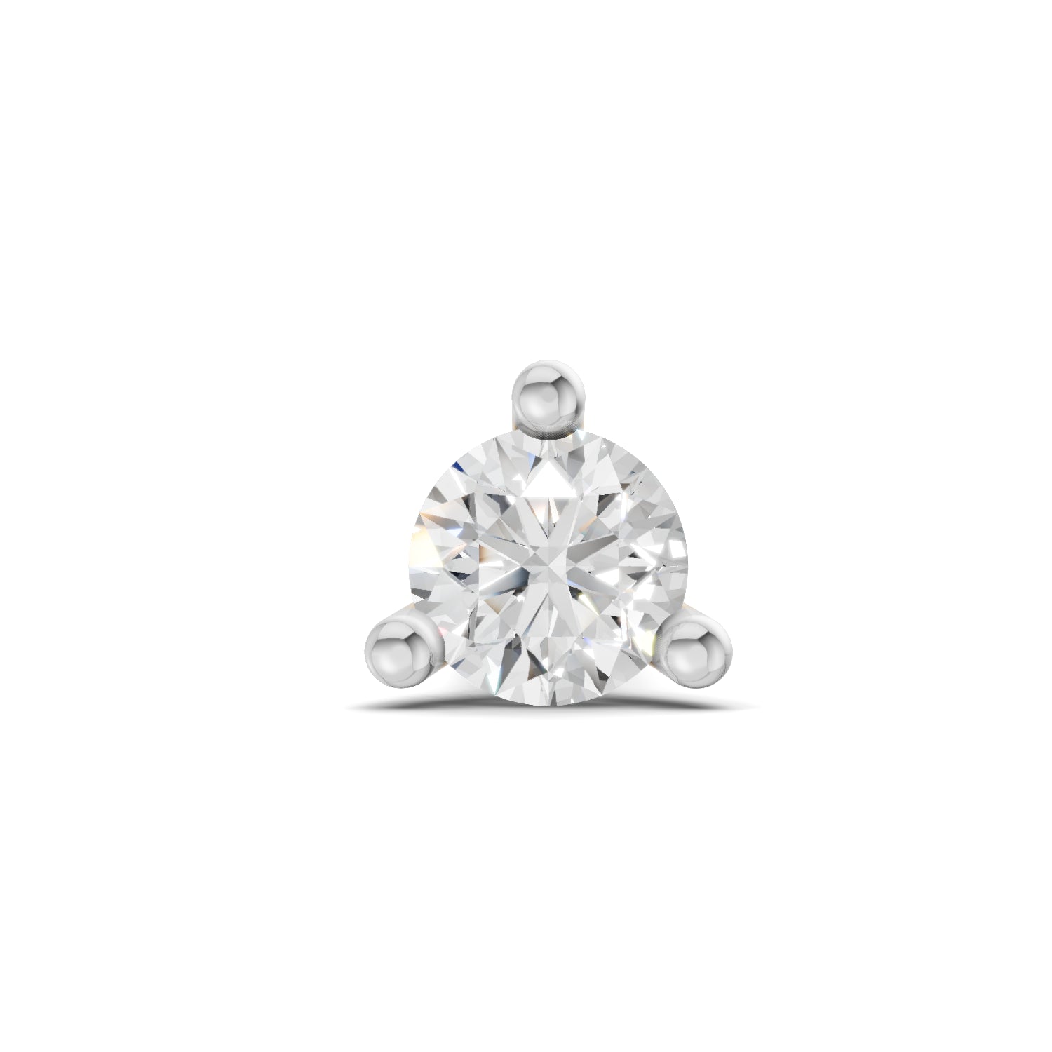 0.02 Carat  | 925 Sterling Silver Yellow Gold Plated Solitaire Nosepin (Screw Back)