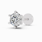 0.15 Carat Round Shape 6 Prong Solitaire Diamond Nose Pin | 14K Yellow Gold-Screw