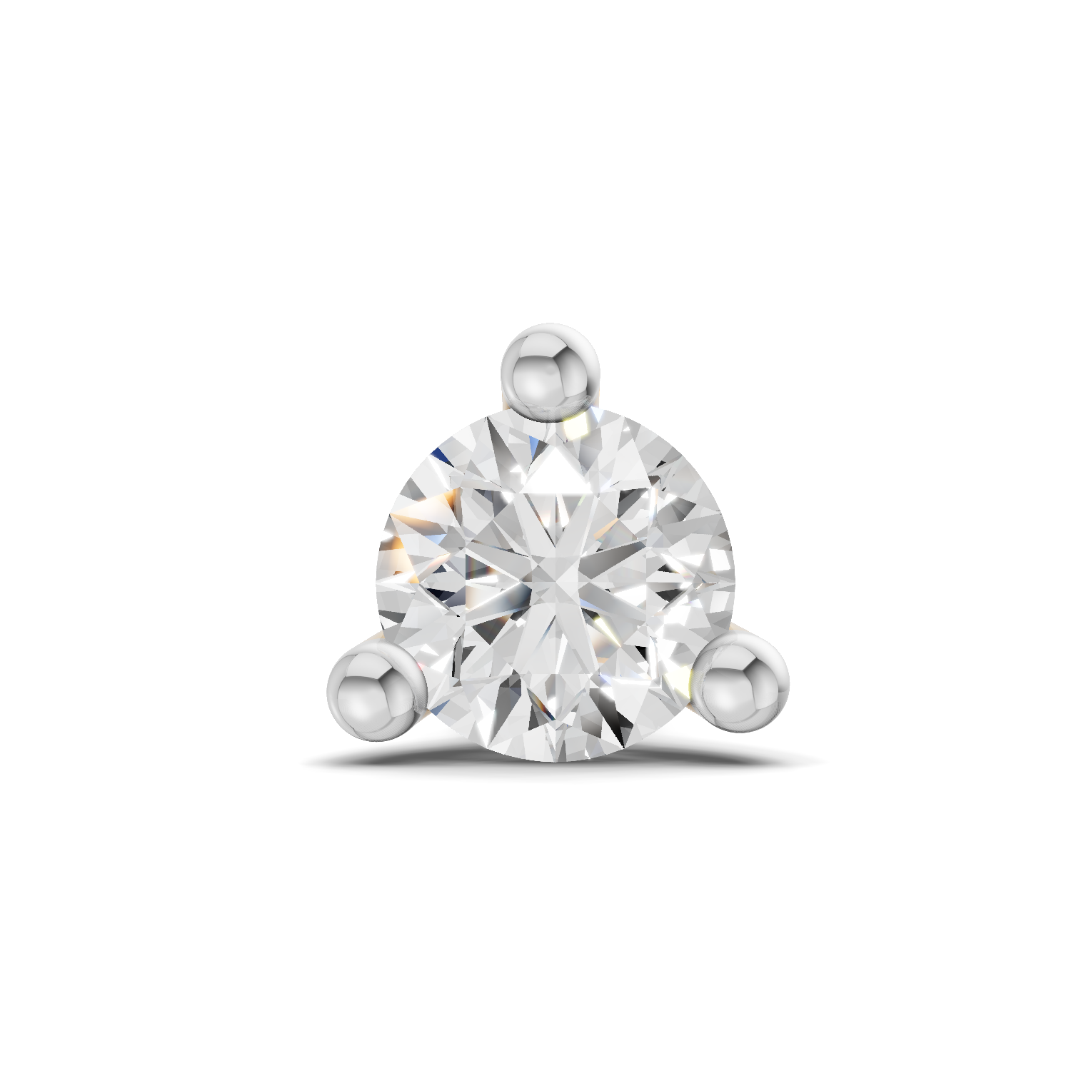 0.1 Carat Lab Grown Diamond Classic Trio-Prong Nosepin | 14K White Gold (Screw)