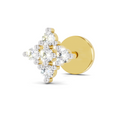 0.08 Carat Lab Grown Diamond Celestia Cluster  Nosepin | 14K Yellow Gold (Screw)