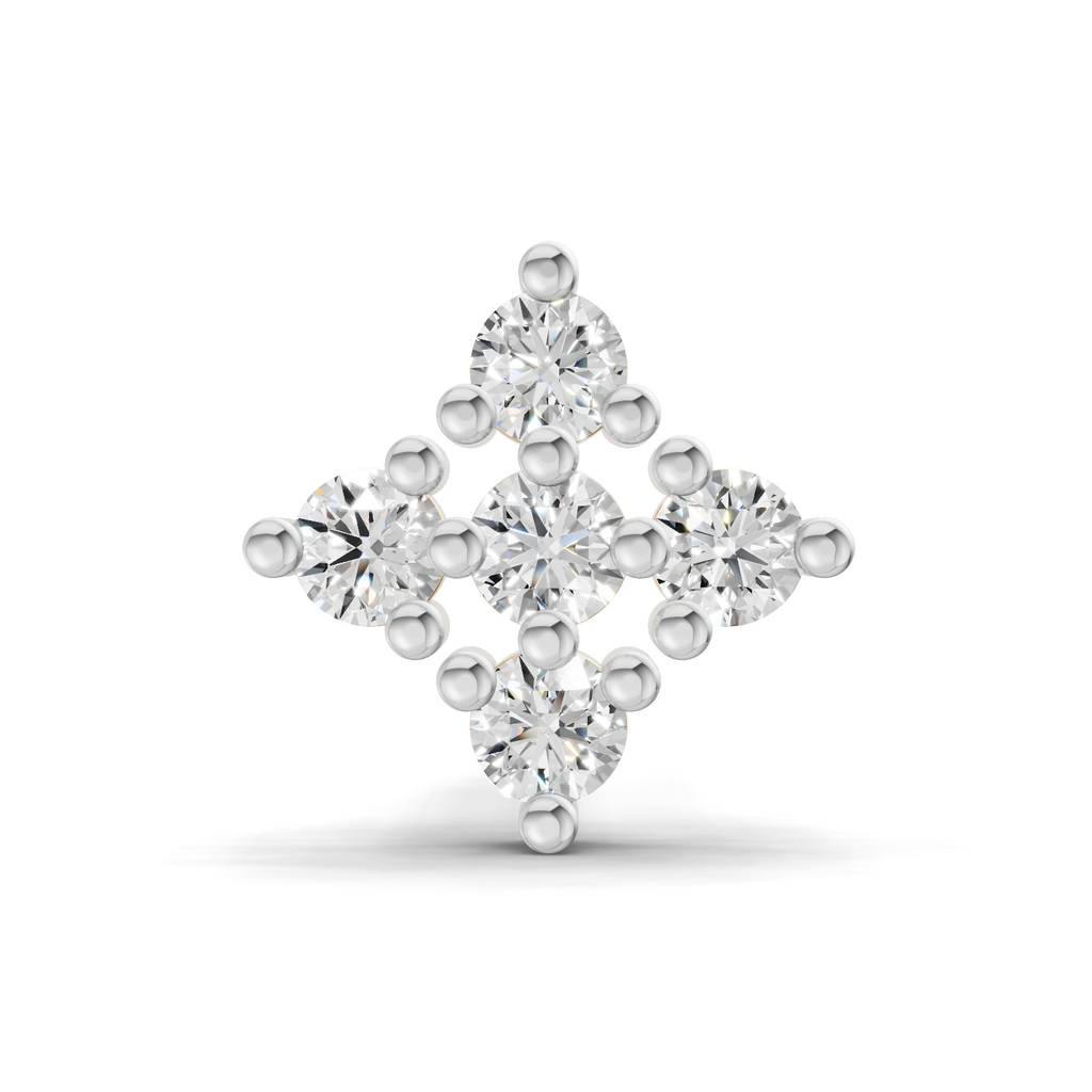 0.08 Carat Lab Grown Diamond Celestia Cluster  Nosepin | 14K Yellow Gold (Screw)