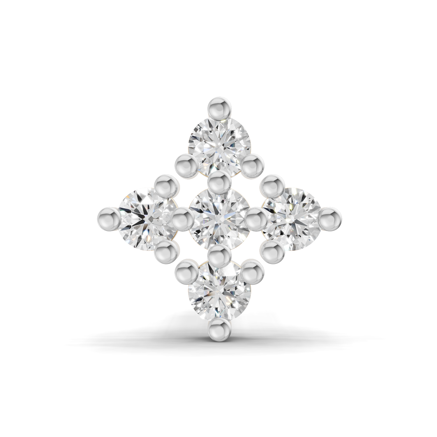 0.08 Carat Lab Grown Diamond Celestia Cluster  Nosepin | 14K Yellow Gold (Screw)