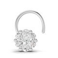 0.18 Carat Lab Grown Diamond Delicate Petal Cluster Nosepin | 14K White Gold (Wire)