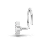 0.18 Carat Lab Grown Diamond Delicate Petal Cluster Nosepin | 14K White Gold (Wire)