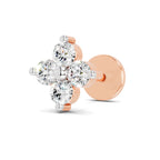 0.1 Carat Lab Grown Diamond Round Shape Cluster Nosepin | 14K Rose Gold (Screw)