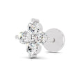0.1 Carat Lab Grown Diamond Round Shape Cluster Nosepin | 14K White Gold (Screw)