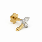 0.03 Carat Lab Grown Diamond Celeste Trio Nosepin | 14K Yellow Gold (Screw)